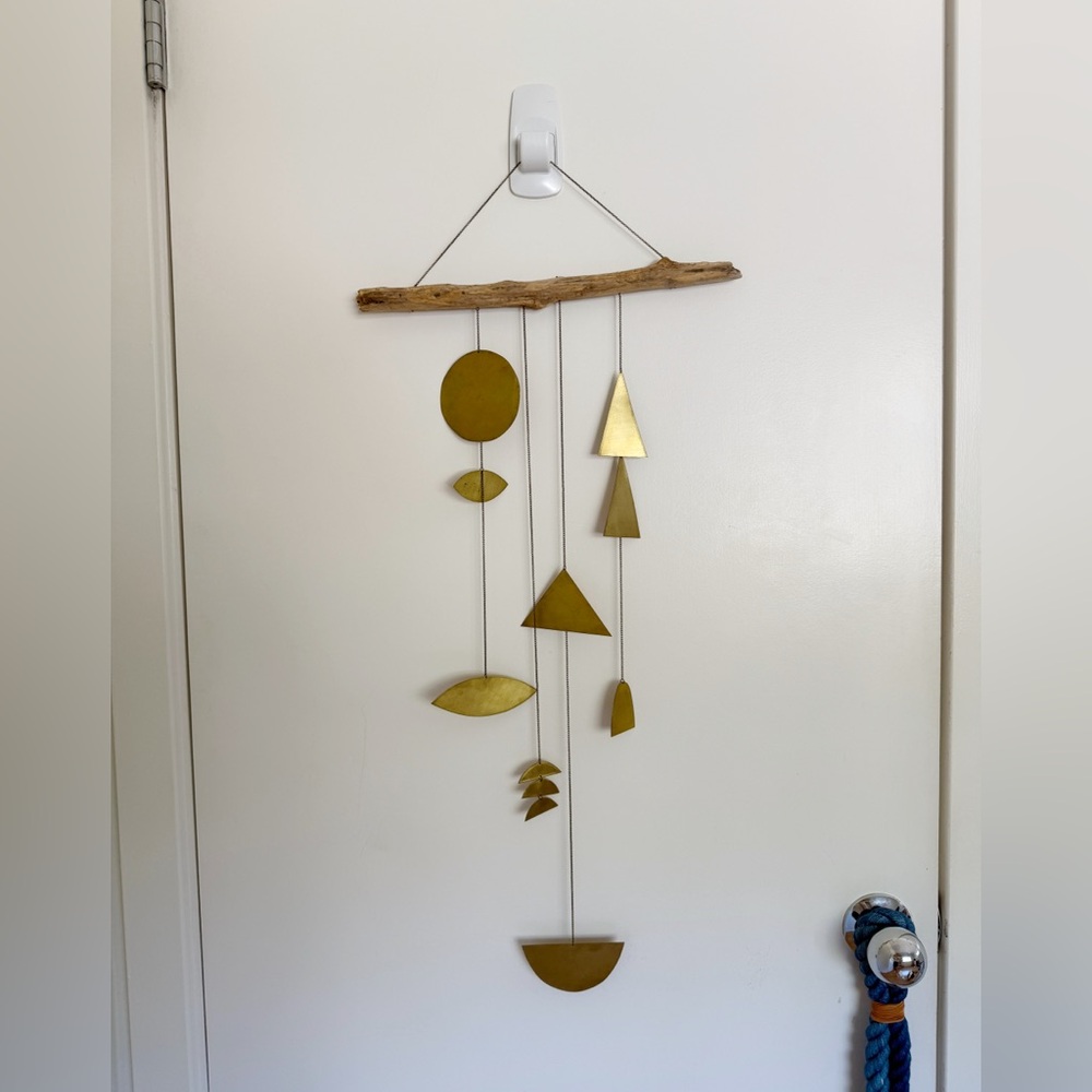 Geometric boho Gold and wood  Wall Hanging from Electric Sun Creatives